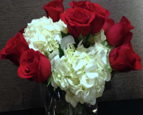 red rose arrangement