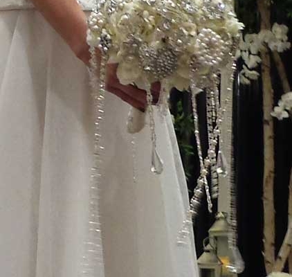 white bling with bride